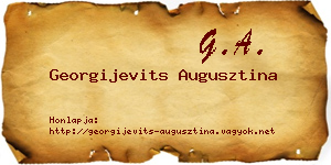 Georgijevits Augusztina névjegykártya